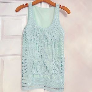 Express mint green sparkly tank top size s